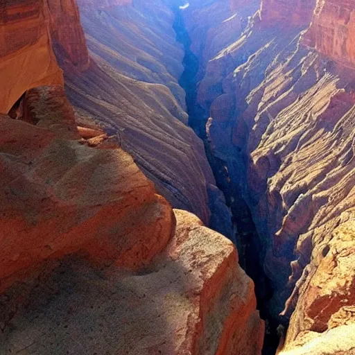 Prompt: a canyon that doesn't have a floor to it. dream like.