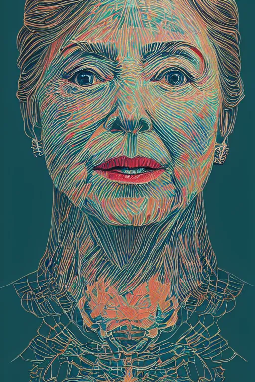 Image similar to Hillary Clinton, victo ngai, artgerm portrait