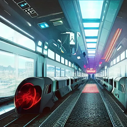 Prompt: cyberpunk version of the XPT train