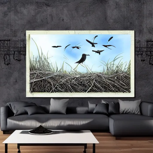 Prompt: nest birds city landscape photorealistic