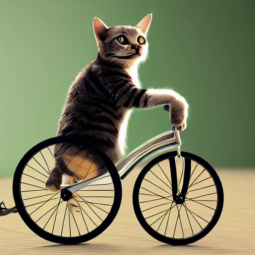 Image similar to Cat riding a unicycle, photorealistic, highly detailed, 4k