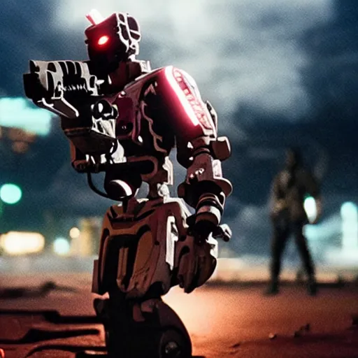 Prompt: movie still of cyborg gundan wing, cinematic composition, cinematic light, criterion collection, by edgar wright