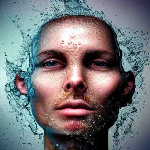 Prompt: ! dream water artwork manipulation in a human head shape,, ray tracing, sharp focus, realistic water, long shot