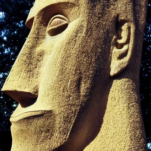 Prompt: giga chad face Easter island head