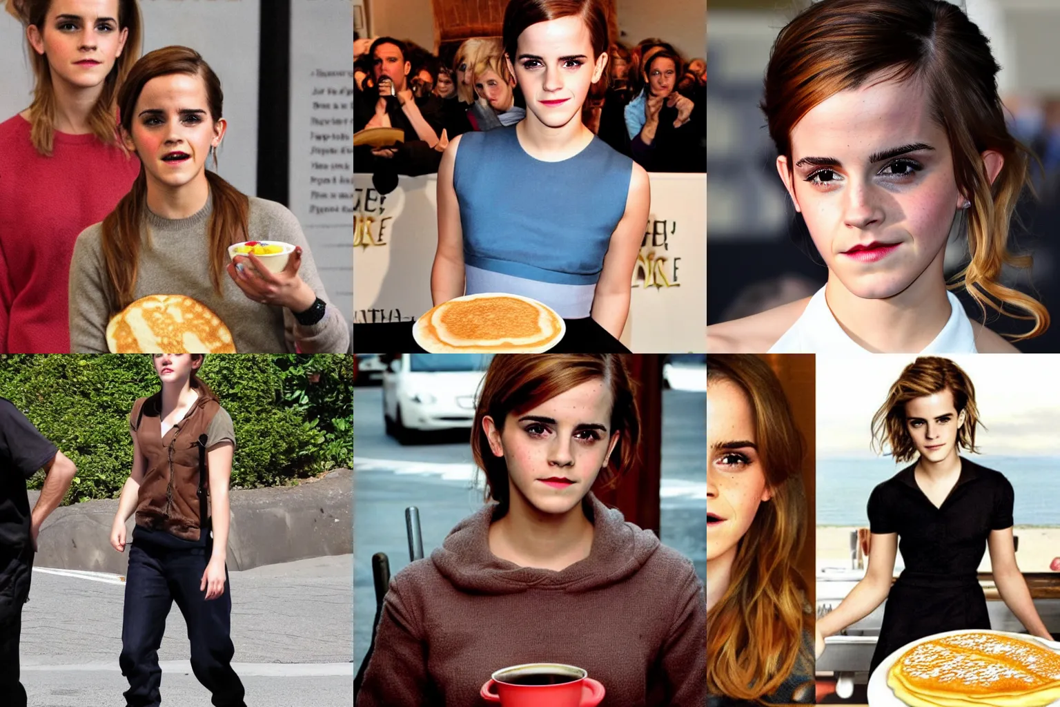 Prompt: Emma Watson as pancake.