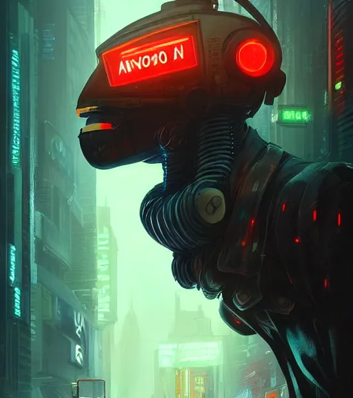 Prompt: new york city portrait of furry anthro anthropomorphic stylized cat head android service droid robot machine fursona wearing gloomy rainy screenshot from the video game cyberpunk 2077 digital art by Greg Rutkowski, Simon Stalenhag, christopher nolan trending on Artstation, CGSociety