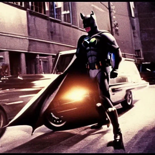 Prompt: a film still of a batman movie directed by Stanley Kubrick released in 1985