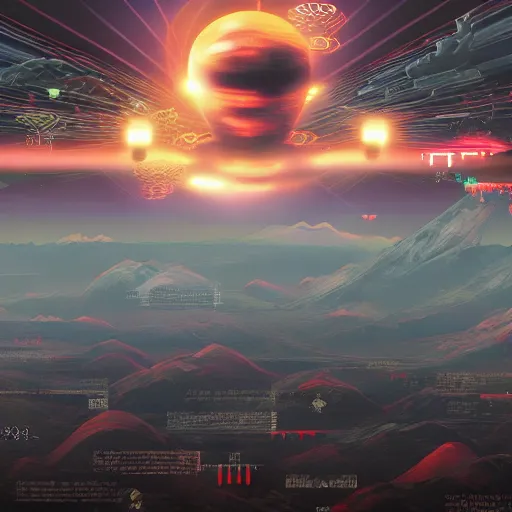 Image similar to Videogame ufos, detailed, 4k, digital art, japanese kanji everywhere