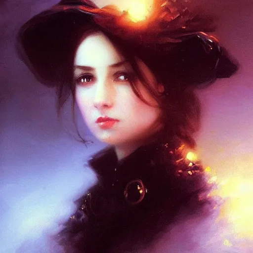 Image similar to furious dark haired women, cameraflash portrait by ivan ivan aivazovsky, greg rutkovski, wearing black coat, black makeup, ice mage, shooting ice, oil painting,, fantasy artwork, fantastic artwork, 4 k, trending on artstation