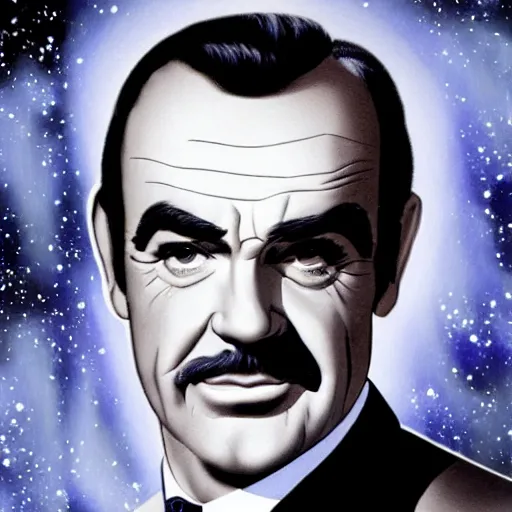 Image similar to Sean Connery, circa 1960, as Doctor Who, full colour, digital art