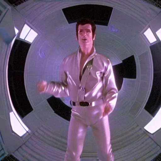 Image similar to 3 d rendered movie still saturday night fever in 2 0 0 1 : space odyssey, 4 k