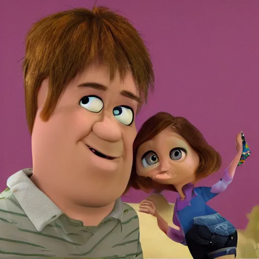 Image similar to pixar character transgender woman with down syndrome