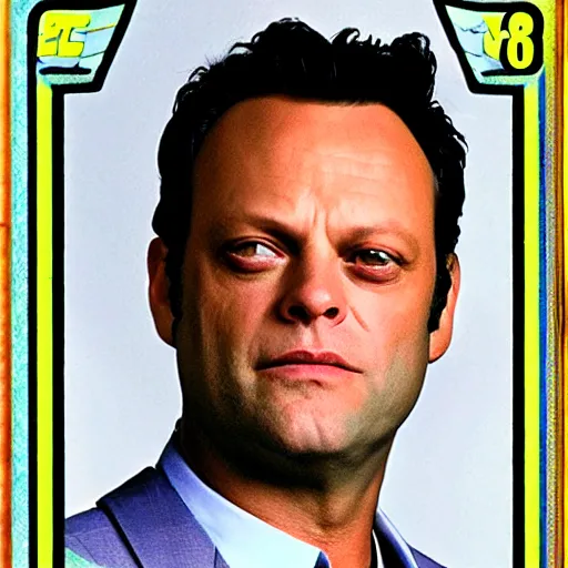 Image similar to vince vaughn as a pokemon card