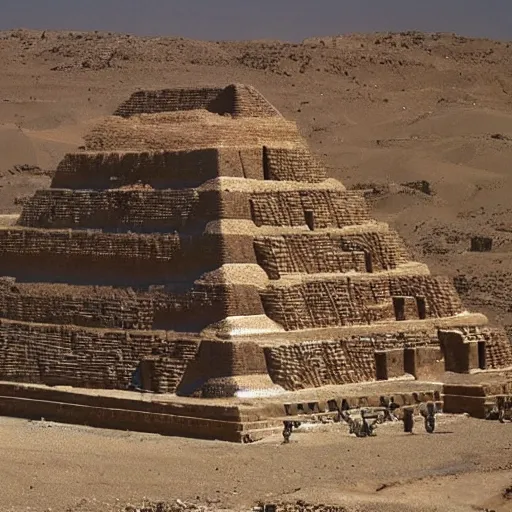 Image similar to pyramids beings built