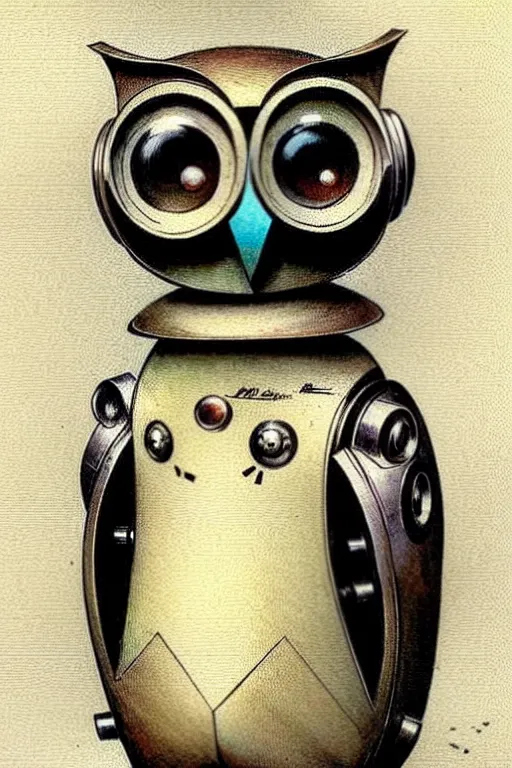 Prompt: (((((1950s retro robot owl . muted colors.))))) by Jean-Baptiste Monge !!!!!!!!!!!!!!!!!!!!!!!!!!!!!!