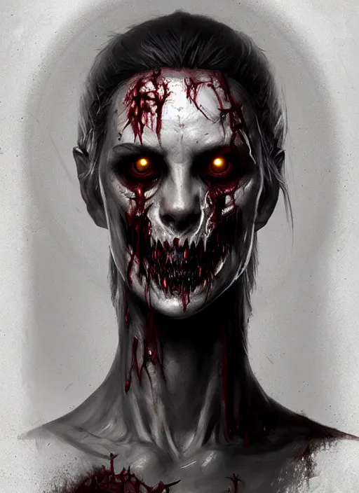 Image similar to symmetry!! portrait of zombie warrior, horror, highly detailed, unreal engine 5, artstation, concept art, smooth, sharp focus, art by greg rutkowski