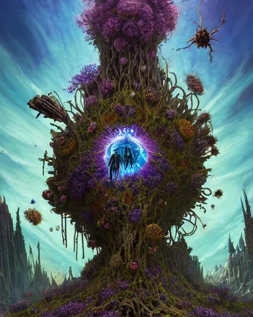 Prompt: the platonic ideal of flowers, rotting, insects and praying of cletus kasady carnage thanos davinci nazgul wild hunt chtulu mandelbulb howl's moving castle botw bioshock, d & d, fantasy, ego death, decay, dmt, psilocybin, concept art by randy vargas and greg rutkowski and ruan jia