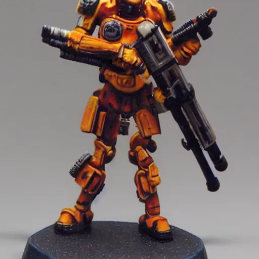 Prompt: a tau fire warrior by Adrian smith.