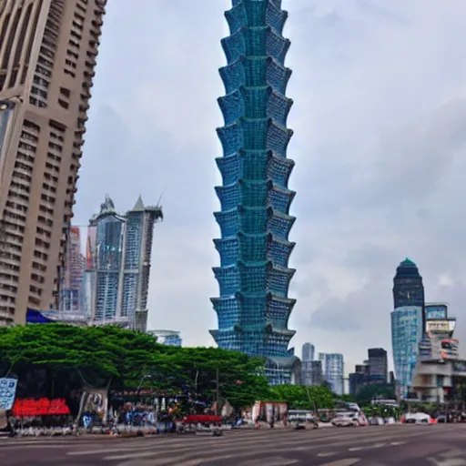 Image similar to A cosplay of Taipei 101