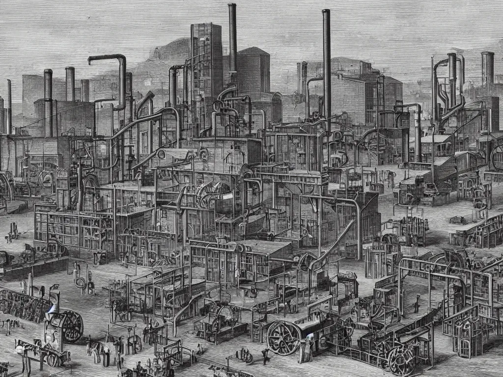 Image similar to industrial revolution outside factory