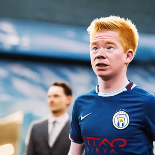 Prompt: movie still of kevin de bruyne as mr bean,