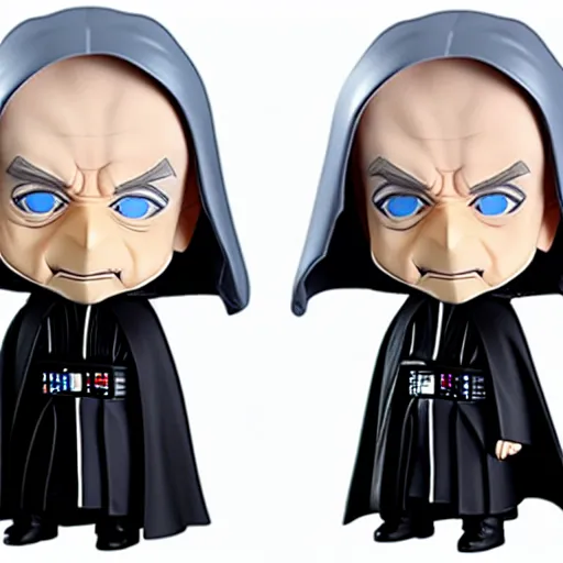 Image similar to nendoroid hooded darth sidious emperor palpatine from star wars, detailed, custom