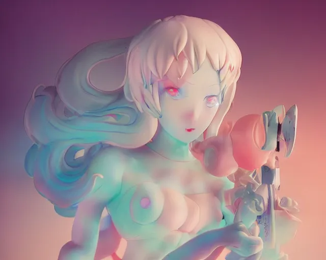 Image similar to James Jean isolated magical girl vinyl figure, figure photography, smooth sharp focus, holographic undertones, anime stylized, high detail, ethereal lighting - H 640