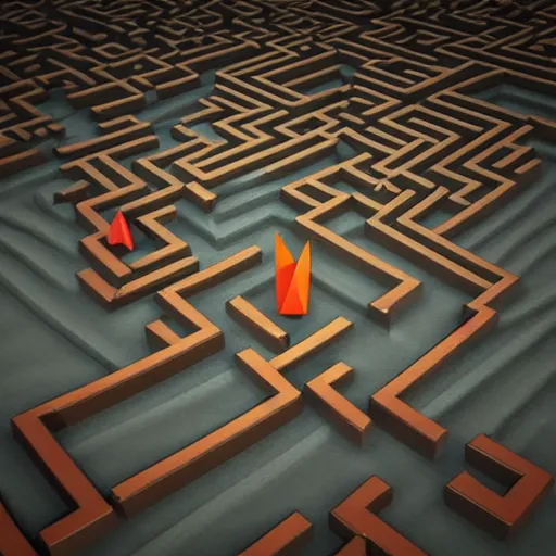 Image similar to low poly impossible maze of doom. 3 d render, official art, promotional art, blender 3 d, unreal 5, sharp focus, highly detailed, masterpiece.