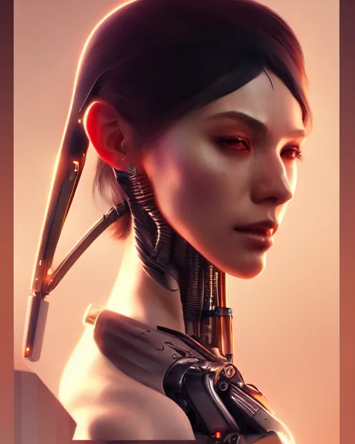 Image similar to beautiful digital painting of a stylish cyborg tokyo with high detail, real life skin, 8 k, stunning detail, works by artgerm, greg rutkowski and alphonse mucha, unreal engine 5, 4 k uhd