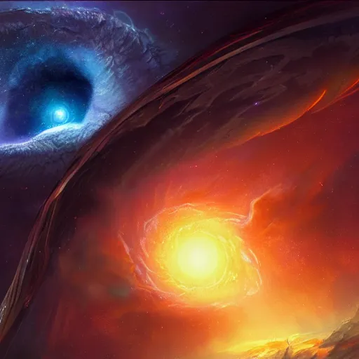 Prompt: a giant galactic eye in a nebula by WLOP and tony sart, fantasy art, 4k, HDR, photorealistic, 8k, trending on artstation