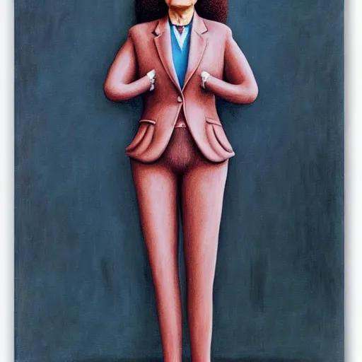 Image similar to portrait of kamala harris wearing pantsuit by otto dix, junji ito, hr ginger, jan svankmeyer, beksinski, claymation, hyperrealistic, aesthetic, masterpiece