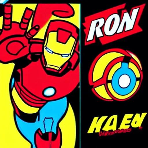 Image similar to iron man in old disney 9 0's style