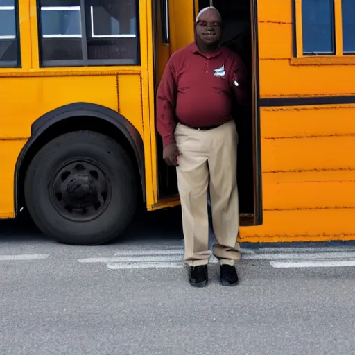 Image similar to african american male school bus driver with large legs