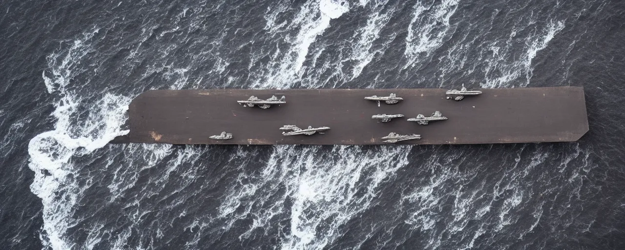 Prompt: low angle cinematic aerial shot of abandoned aircraft carrier in the middle of black sand beach in iceland
