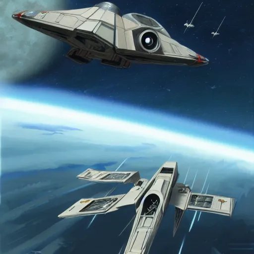 Image similar to scifi concept art by ralph mcquarrie, x wing starfighter, star wars expanded universe, intrincate, highly detailed, digital painting, artstation, concept art, smooth, sharp foccus ilustration, artstation hq