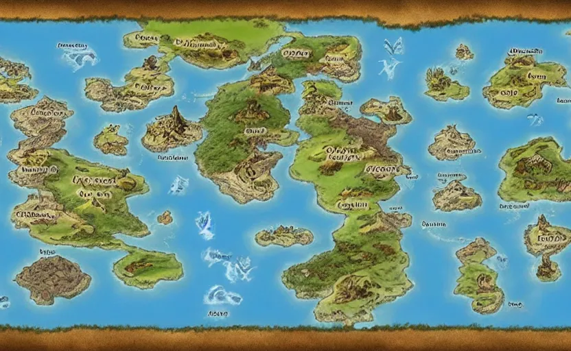 Image similar to fantasy world map,