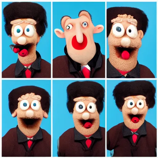 Prompt: wallace and gromit as real people, mugshot, photograph, white background, 3 5 mm