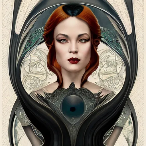 Image similar to an art nouveau, ( streamline moderne ), multi - racial portrait in the style of anna dittmann and donato giancola and chanthara. very large, clear, expressive, and intelligent eyes. centered, ultrasharp focus, dramatic lighting, photorealistic digital matte painting, intricate symmetrical ultra detailed background.