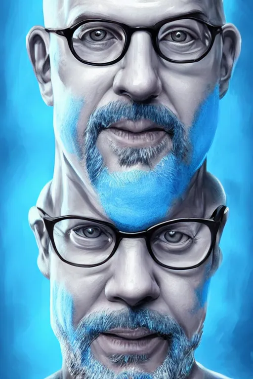 Image similar to David Cross as blue man. digital painting, artstation, concept art, smooth, sharp focus, illustration, art by artgerm