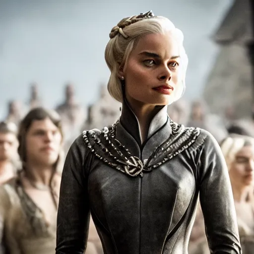 Image similar to margot robbie starring as Cersi in Game of Thrones