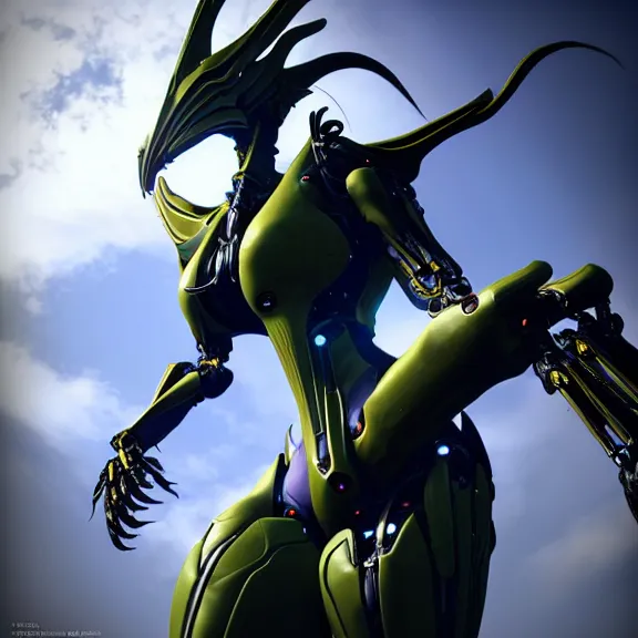 Image similar to highly detailed giantess shot, worms eye view, looking up at a giant 500 foot tall beautiful stunning saryn prime female warframe, as a stunning anthropomorphic robot female dragon, looming over you, walking toward you, detailed warframe legs towering over you, camera looking up, posing elegantly over you, sleek sharp claws, detailed robot dragon feet, intimidating, proportionally accurate, anatomically correct, two arms, two legs, camera close to the legs and feet, giantess shot, warframe fanart, ground view shot, cinematic low shot, high quality, captura, realistic, professional digital art, high end digital art, furry art, macro art, giantess art, anthro art, DeviantArt, artstation, Furaffinity, 3D realism, 8k HD render, epic lighting, depth of field