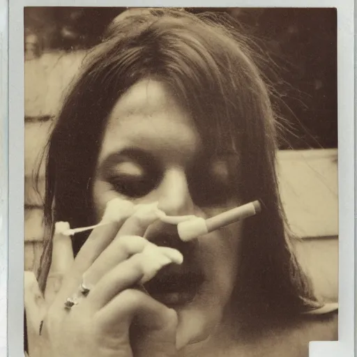 Image similar to a photo of woman hand with a cigarette, polaroid,