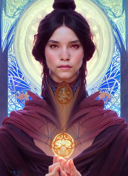 Prompt: symmetry!! portrait of a female sorcerer, dar fantasy, intricate, elegant, highly detailed, my rendition, digital painting, artstation, concept art, smooth, sharp focus, illustration, art by artgerm and greg rutkowski and alphonse mucha and huang guangjian and gil elvgren and sachin teng