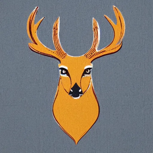 Image similar to a majestic deer in style of a twitter logo