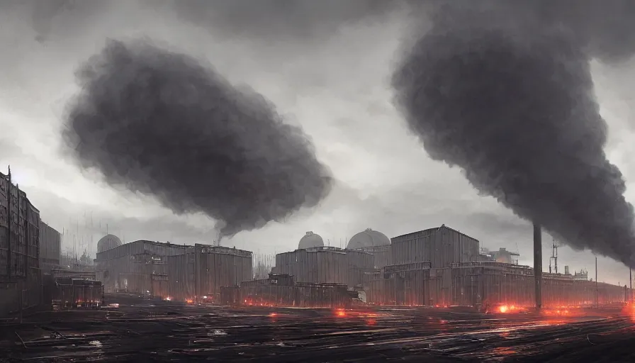 Image similar to Dieselpunk Norilsk city, giant zeppelins in the sky, steam, factory plants with dark smoke in the background, epic composition, intricate, elegant, volumetric lighting, digital painting, highly detailed, artstation, sharp focus, illustration, concept art, ruan jia, steve mccurry