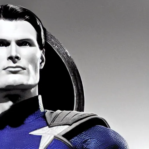 Prompt: Christopher Reeves as Captain America