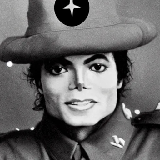 Prompt: Michael Jackson as a WWII soldier, HD