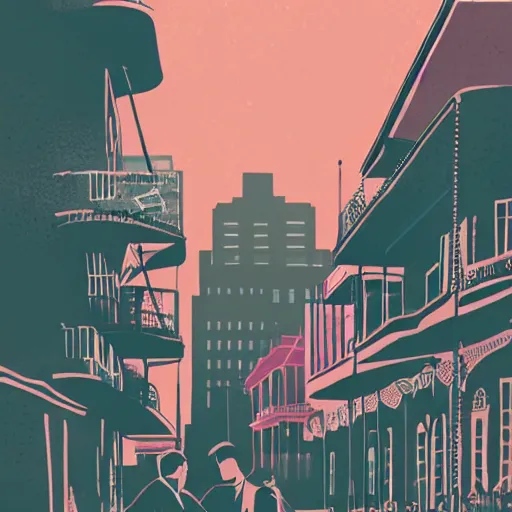 Image similar to a colorful comic noir illustration of doomed lovers in new orleans by sachin teng, dark vibes, pastel lighting, cinematic, depth of field, 8 k, high contrast