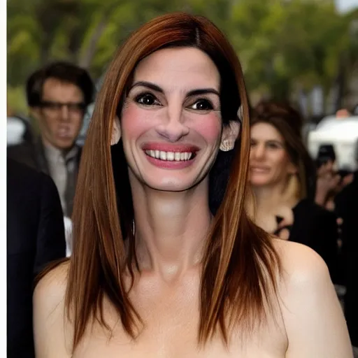 Prompt: a hybrid of Julia Roberts, Sandra Bullock and Anne Hathaway