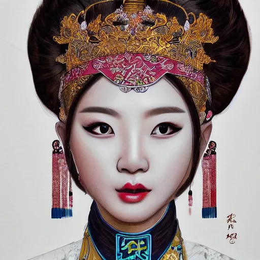 Prompt: traditional chinese princess, high quality portrait, symmetrical face, intricate details, trending on artstation